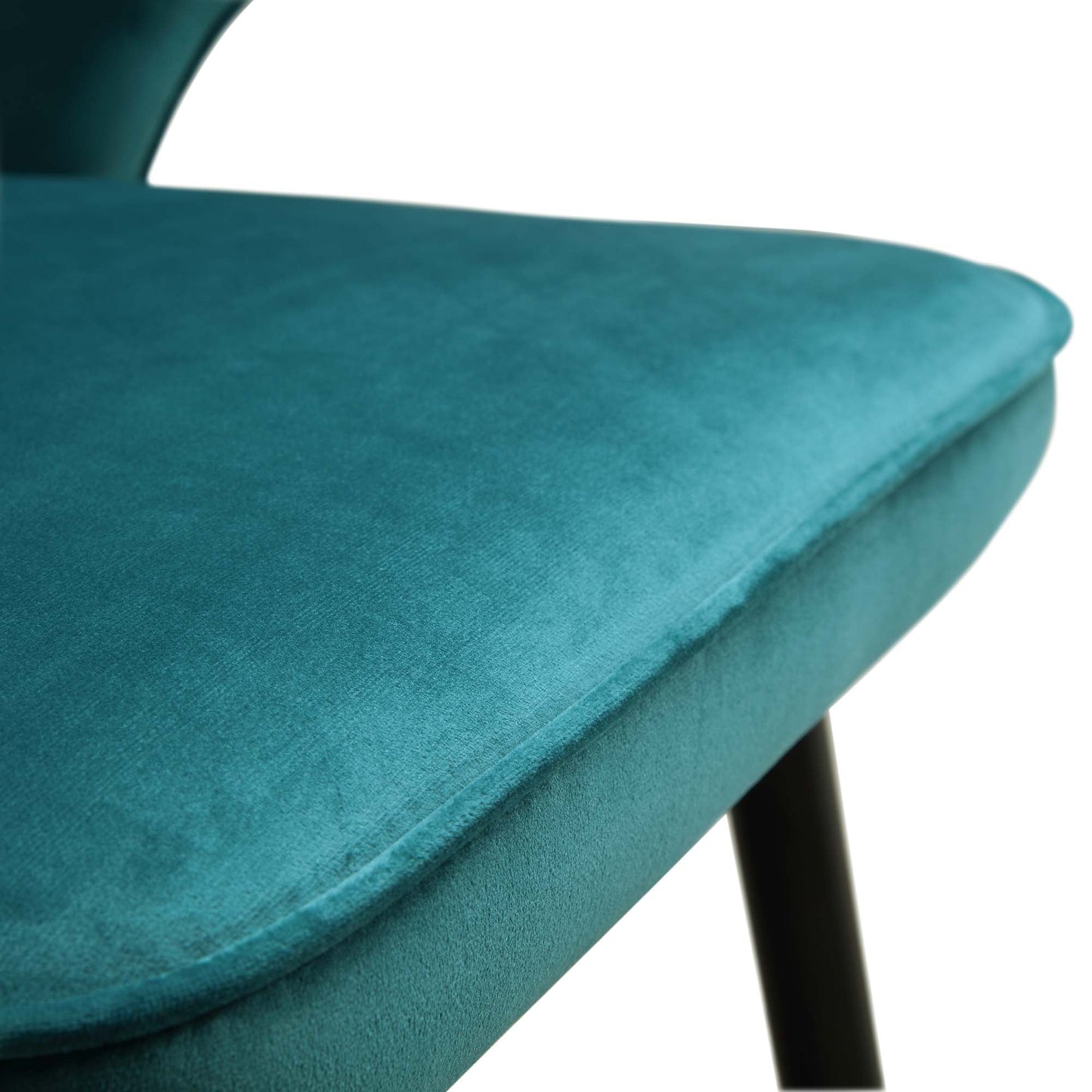 Ensemble de 2 chaises de salle à manger Carver rembourrées en velours bleu sarcelle Langham