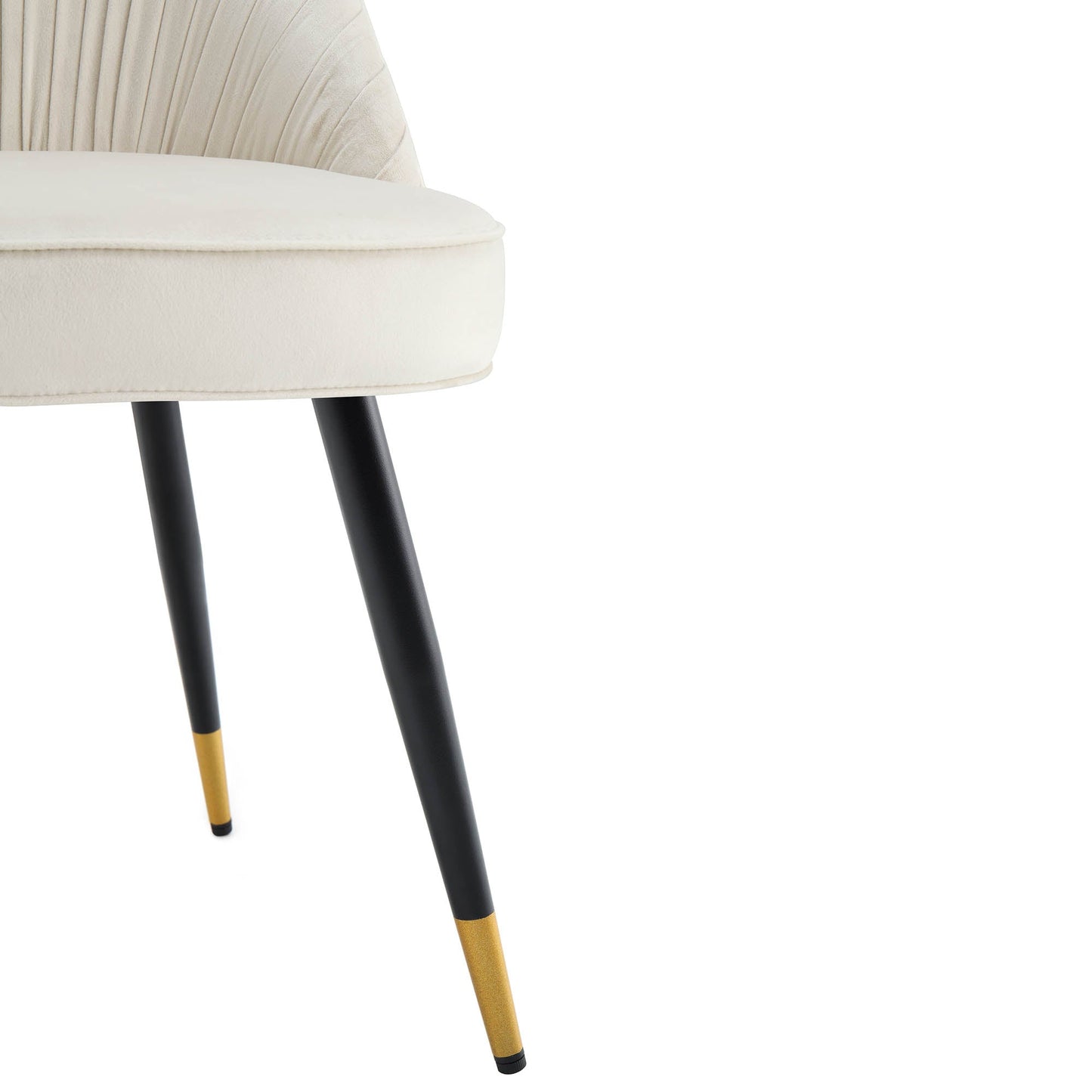 Lot de 2 chaises de salle à manger rembourrées en velours plissé champagne Miyae