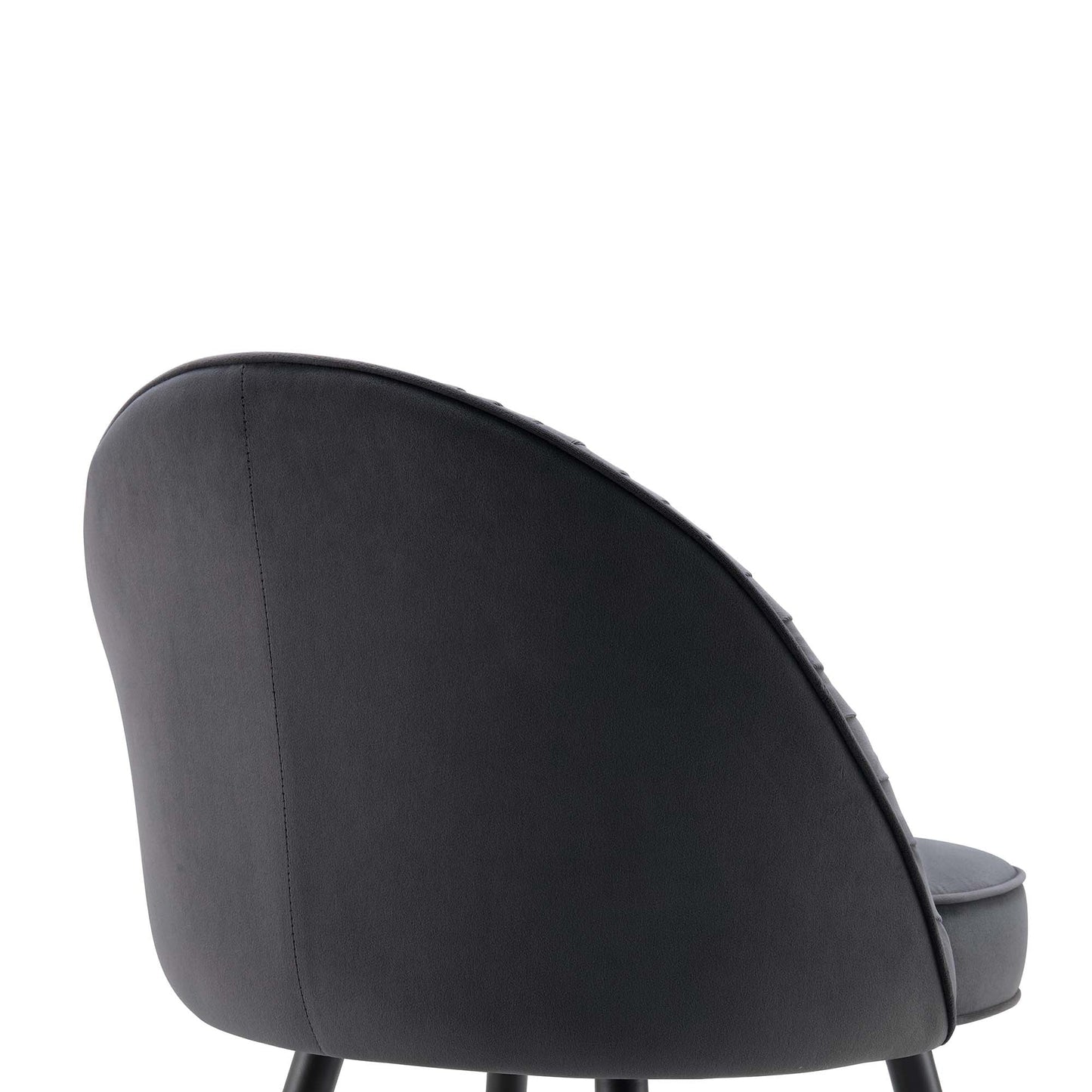 Lot de 2 chaises de salle à manger rembourrées en velours anthracite plissé Miyae