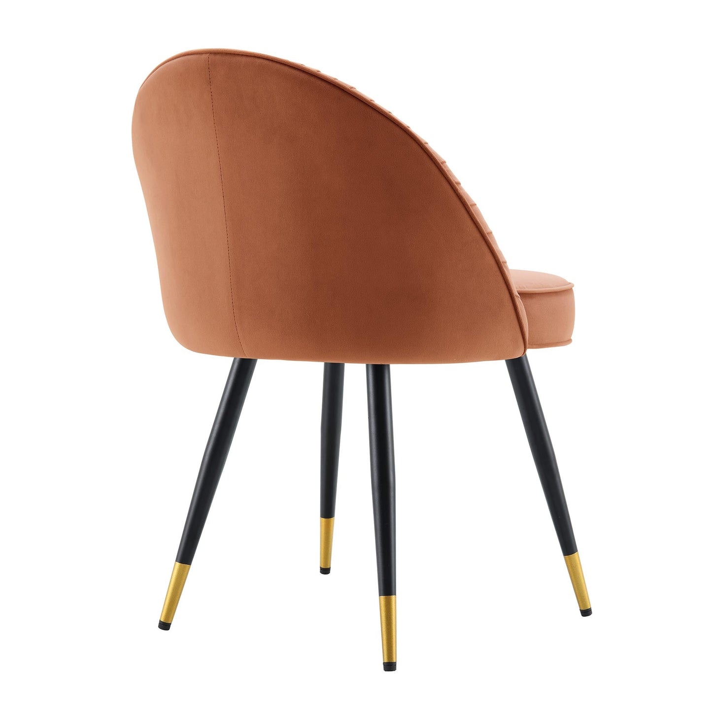 Lot de 2 chaises de salle à manger rembourrées en velours plissé orange brûlé Miyae