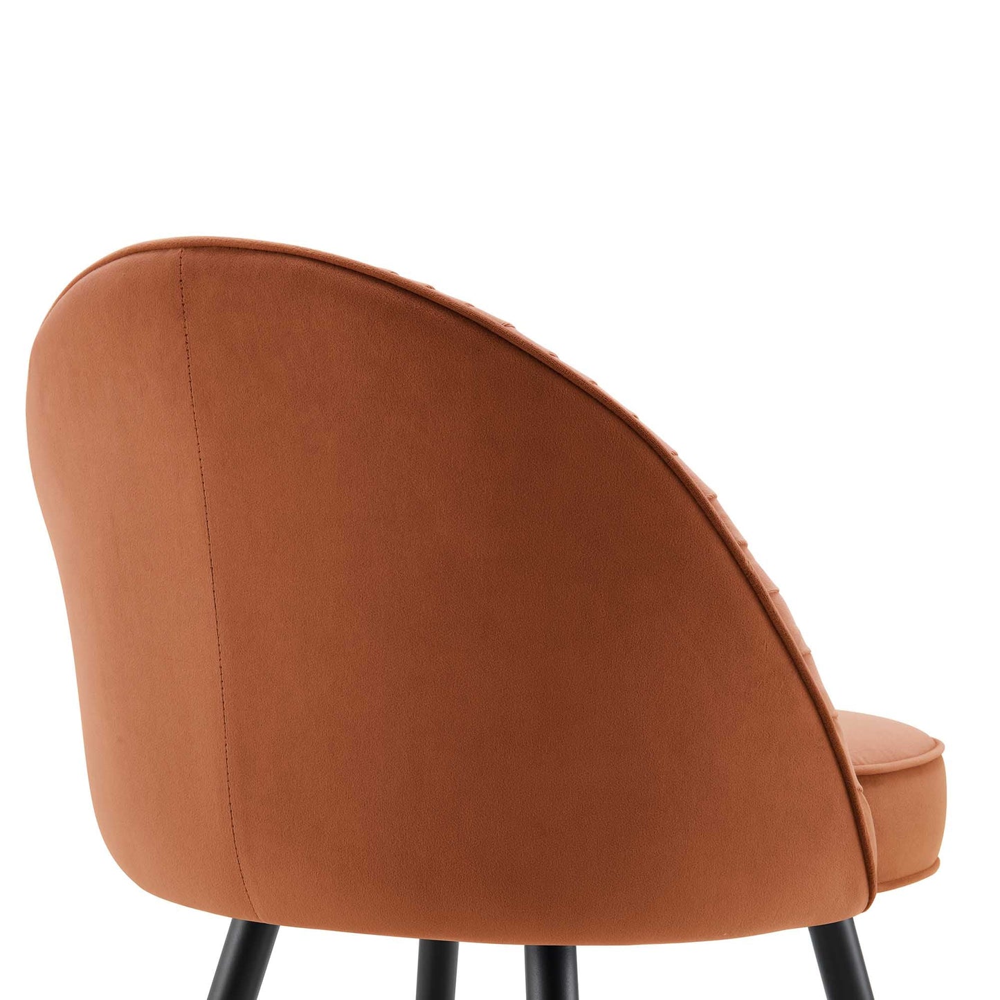 Lot de 2 chaises de salle à manger rembourrées en velours plissé orange brûlé Miyae