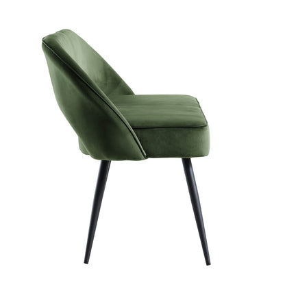 Banc de salle à manger 3 places Oakley en velours vert foncé avec passepoil contrasté
