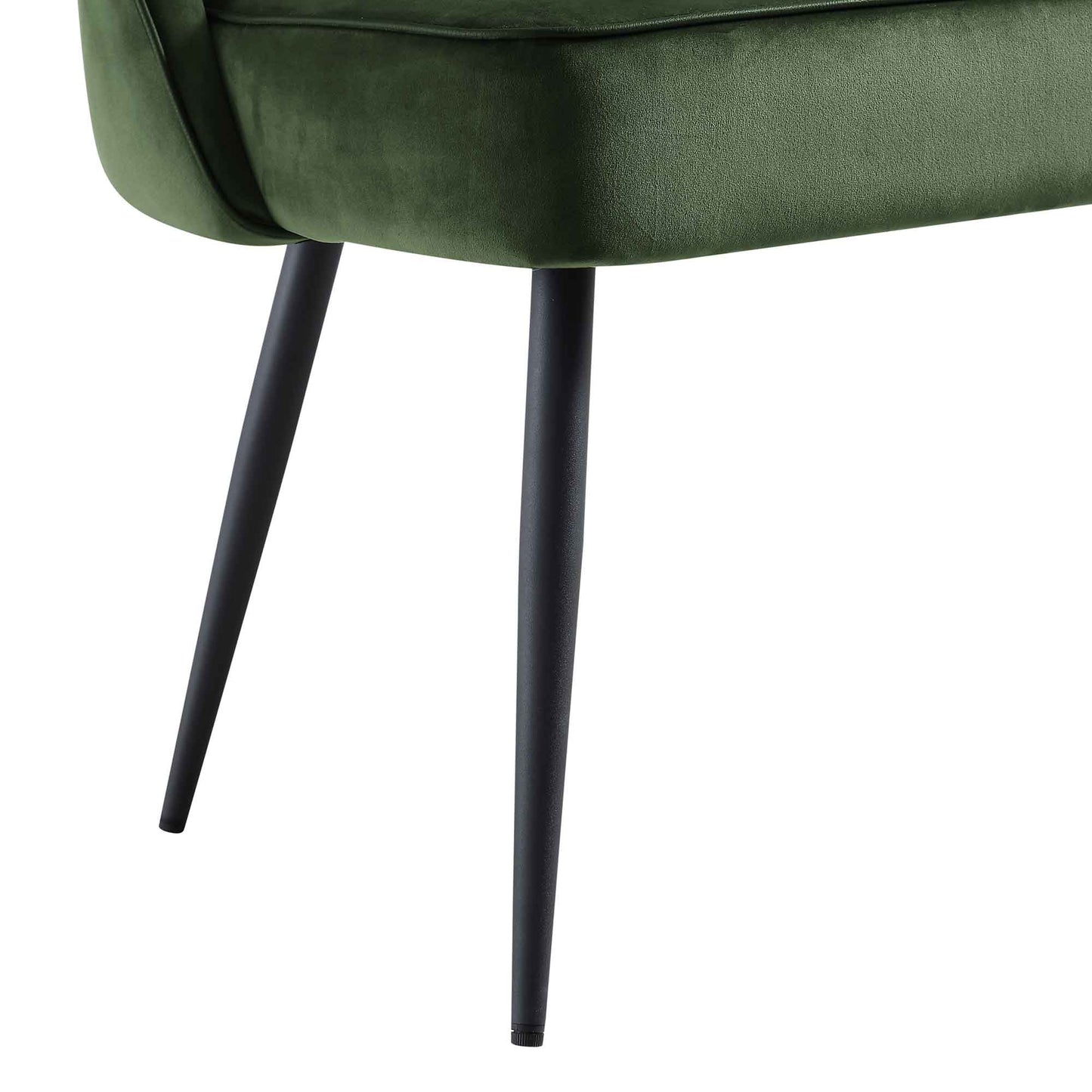 Banc de salle à manger 3 places Oakley en velours vert foncé avec passepoil contrasté
