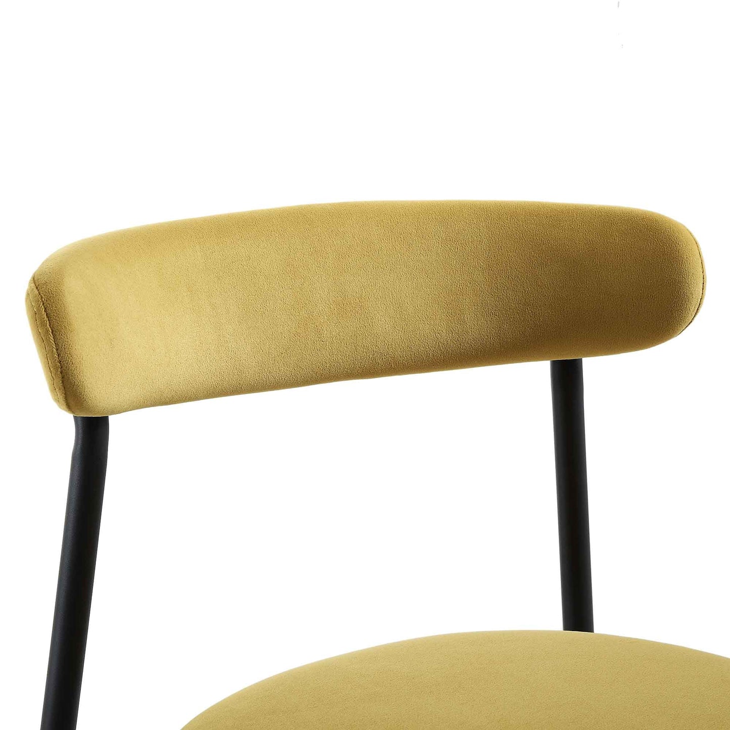 Ensemble de 2 chaises de salle à manger en velours jaune moutarde Donna