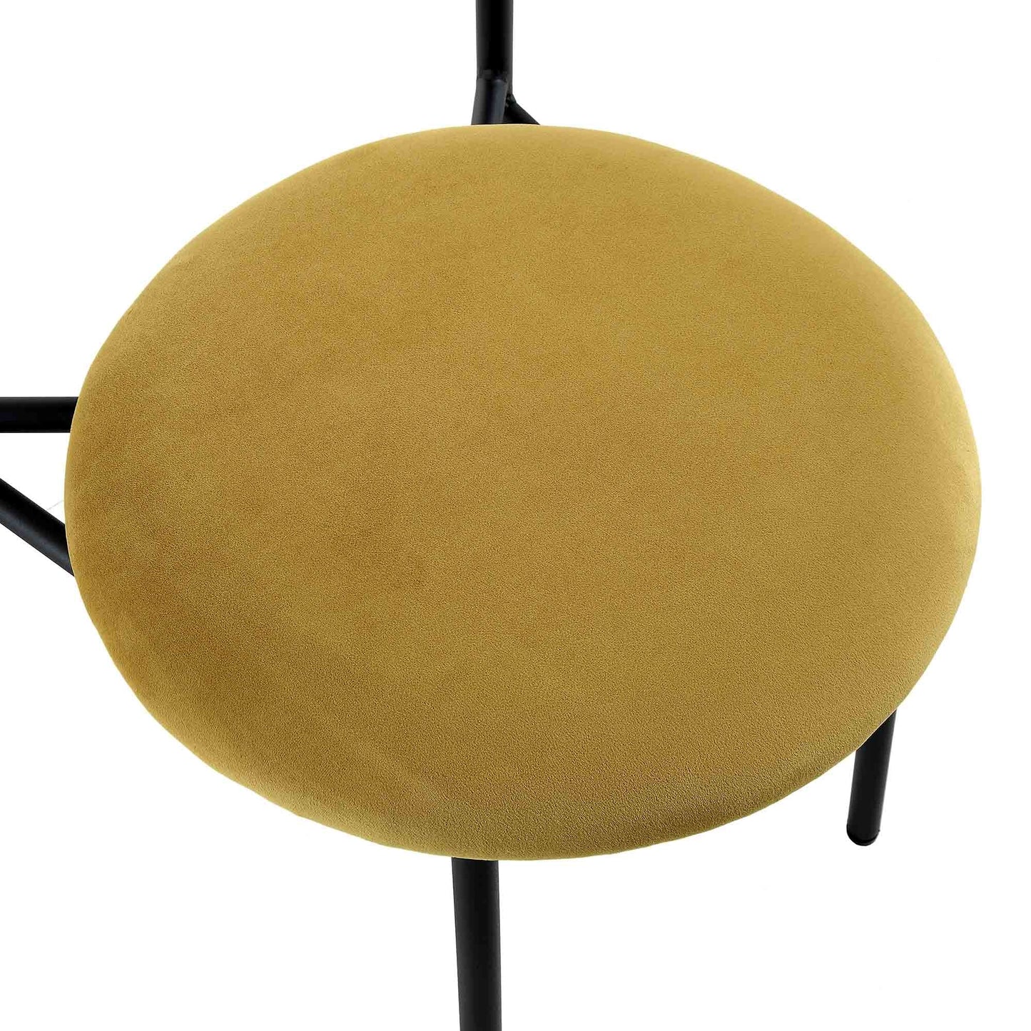Ensemble de 2 chaises de salle à manger en velours jaune moutarde Donna