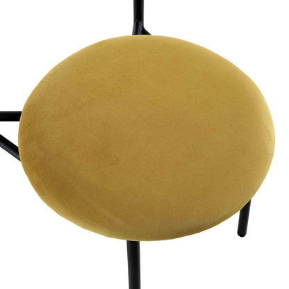 Ensemble de 2 chaises de salle à manger en velours jaune moutarde Donna