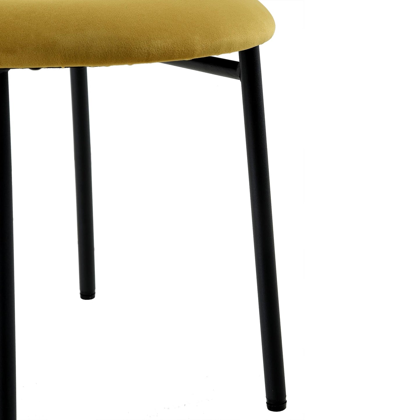 Ensemble de 2 chaises de salle à manger en velours jaune moutarde Donna