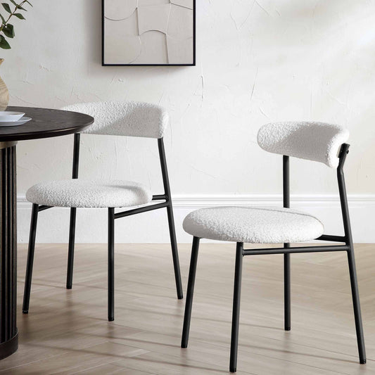 Ensemble de 2 chaises de salle à manger blanches en boucle Donna