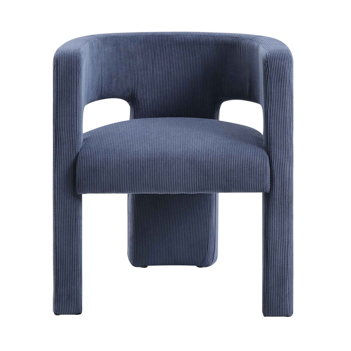 Chaise de salle à manger en velours côtelé bleu Greenwich