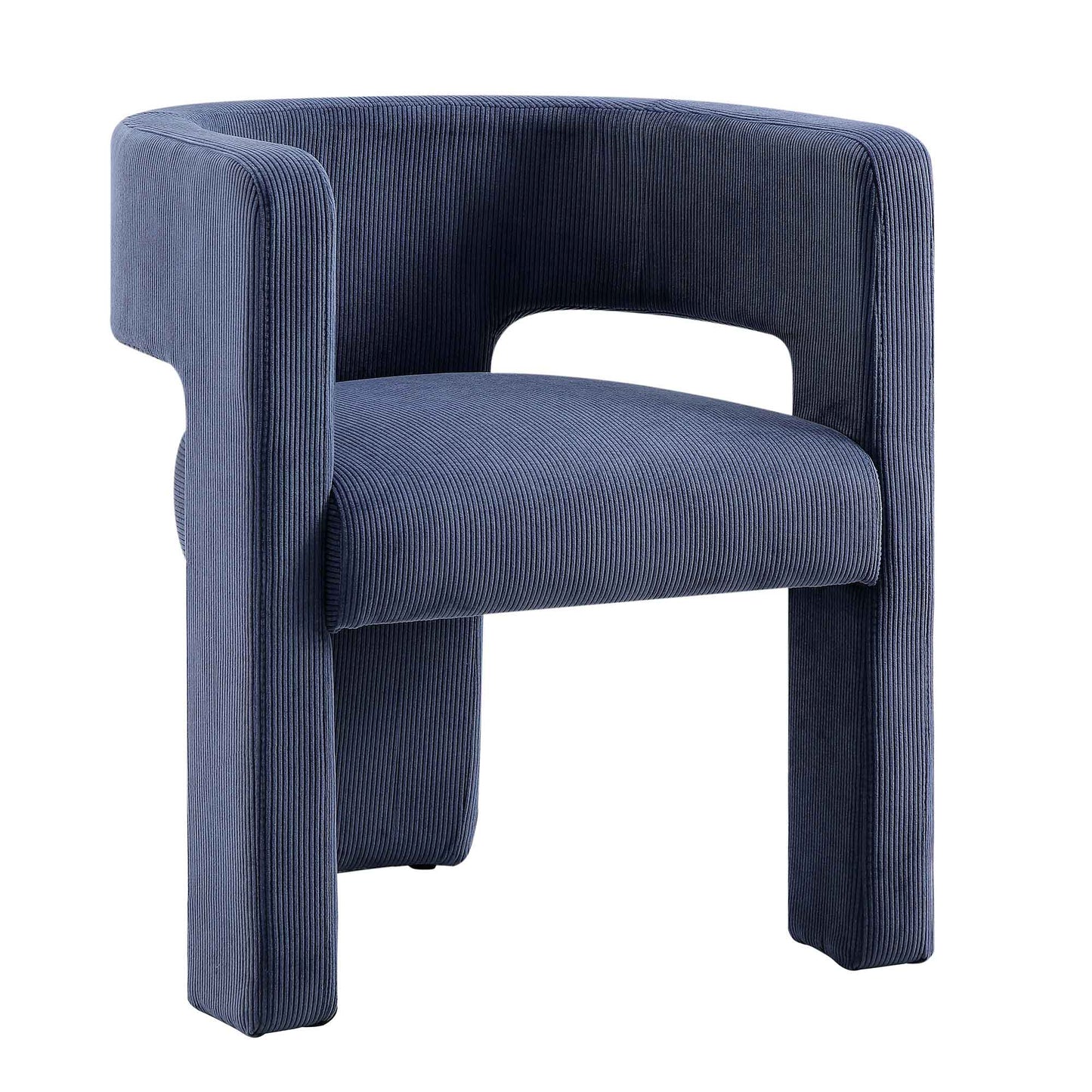 Chaise de salle à manger en velours côtelé bleu Greenwich