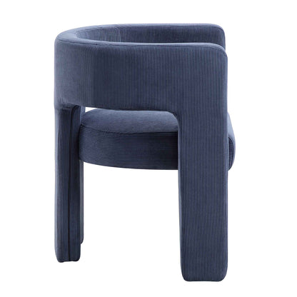 Chaise de salle à manger en velours côtelé bleu Greenwich
