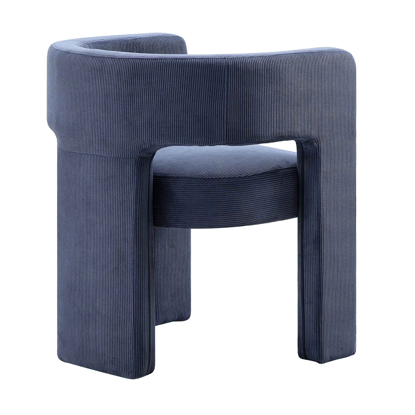 Chaise de salle à manger en velours côtelé bleu Greenwich