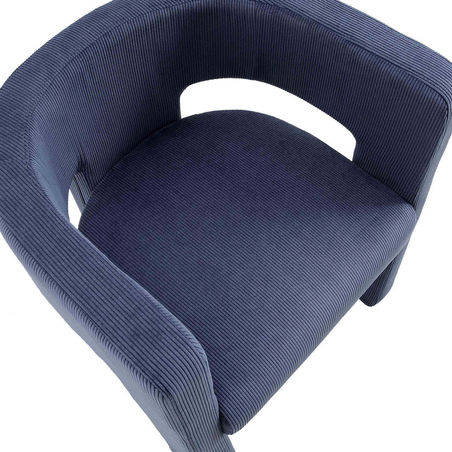 Chaise de salle à manger en velours côtelé bleu Greenwich