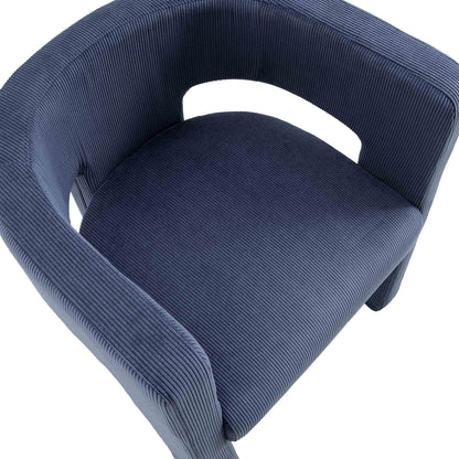 Chaise de salle à manger en velours côtelé bleu Greenwich