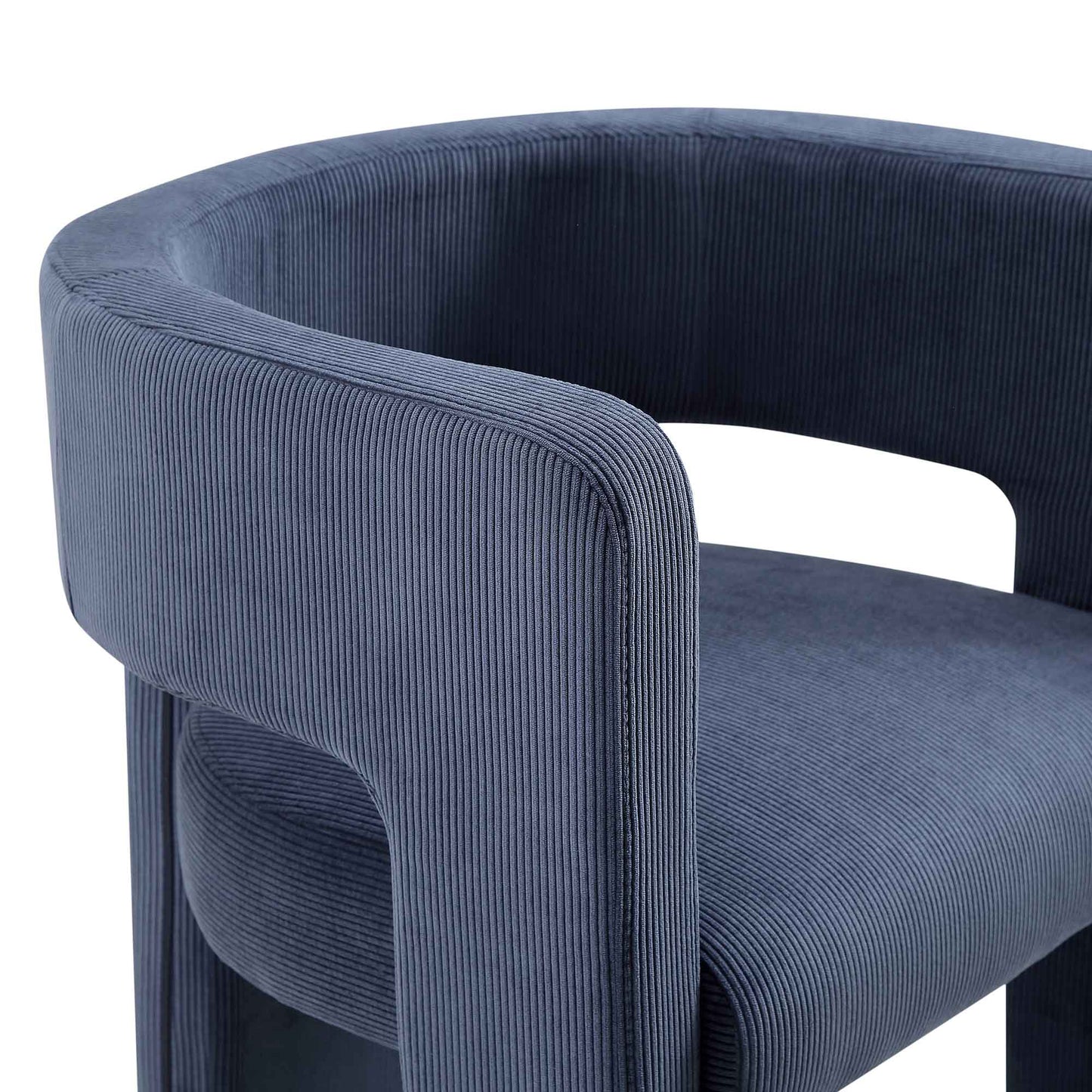 Chaise de salle à manger en velours côtelé bleu Greenwich
