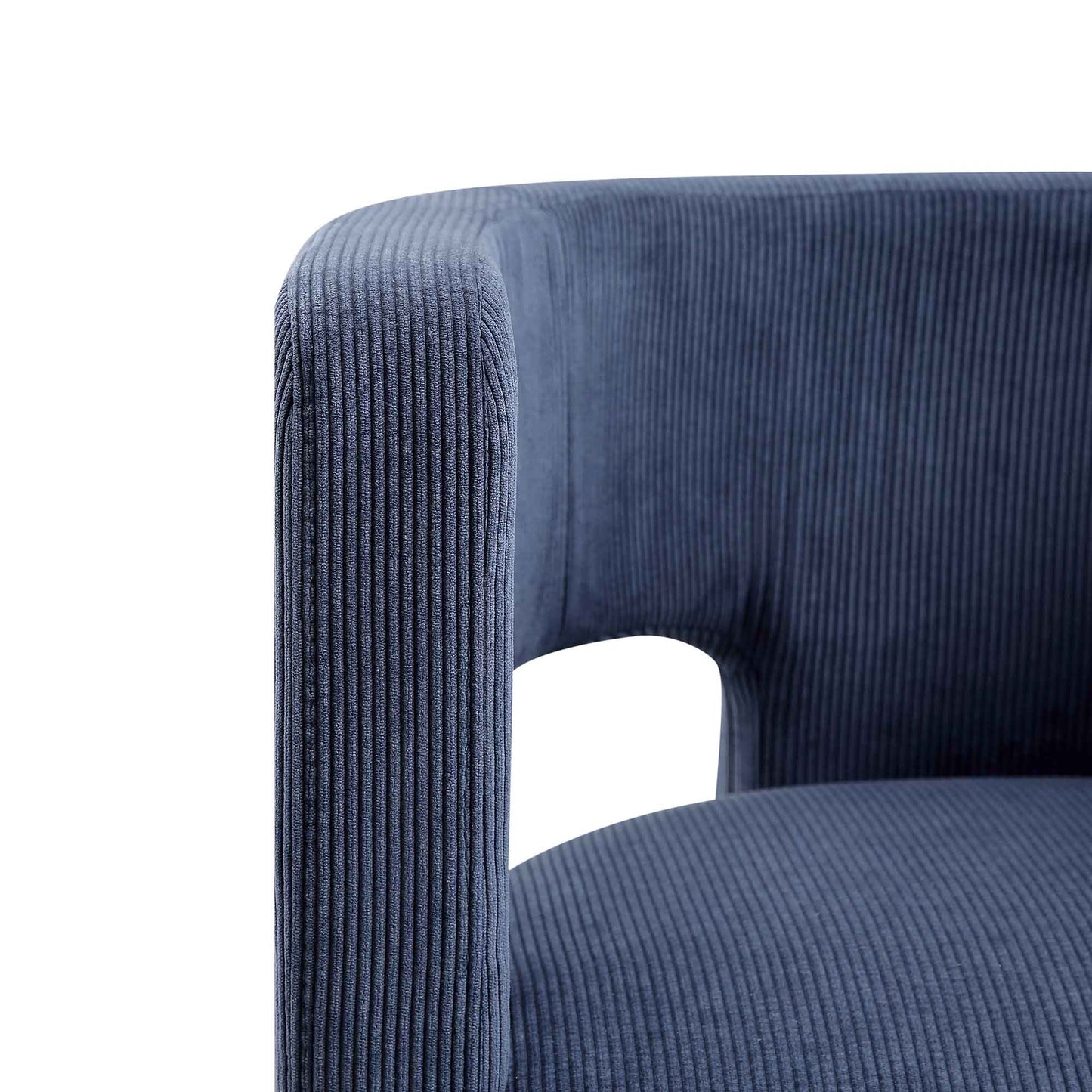 Chaise de salle à manger en velours côtelé bleu Greenwich