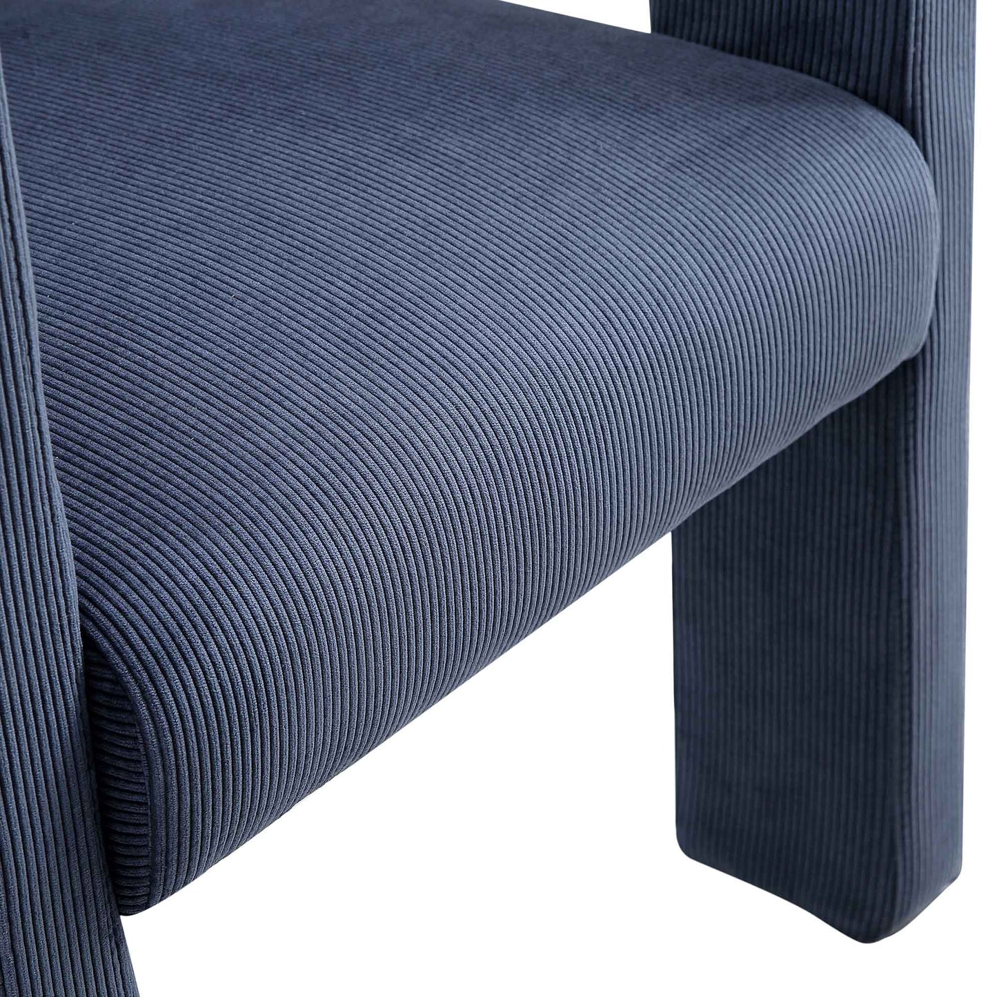Chaise de salle à manger en velours côtelé bleu Greenwich