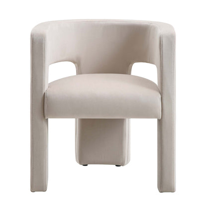 Chaise de salle à manger en velours champagne Greenwich