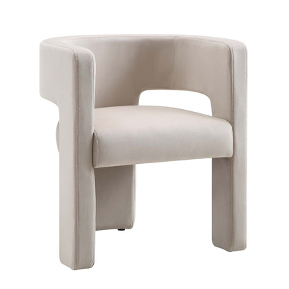 Chaise de salle à manger en velours champagne Greenwich