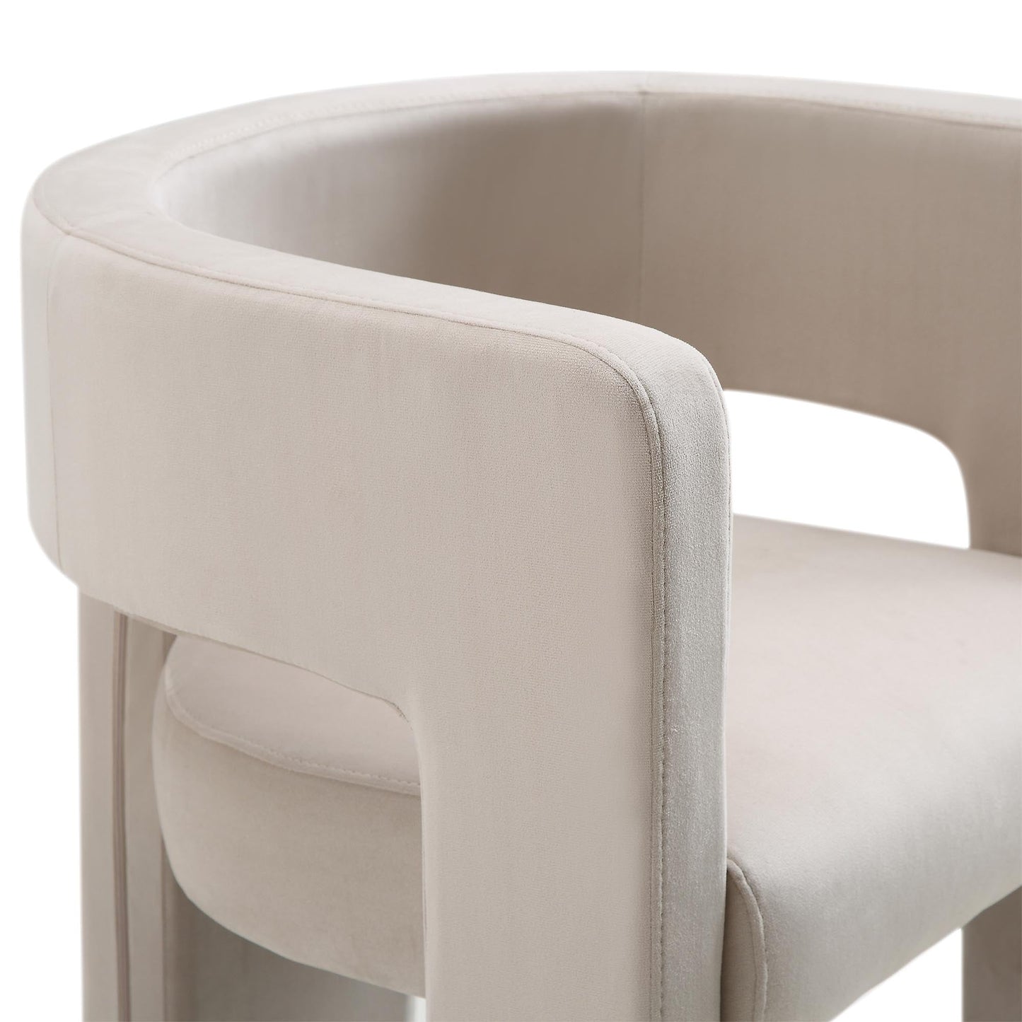 Chaise de salle à manger en velours champagne Greenwich