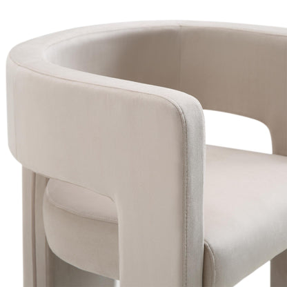 Chaise de salle à manger en velours champagne Greenwich