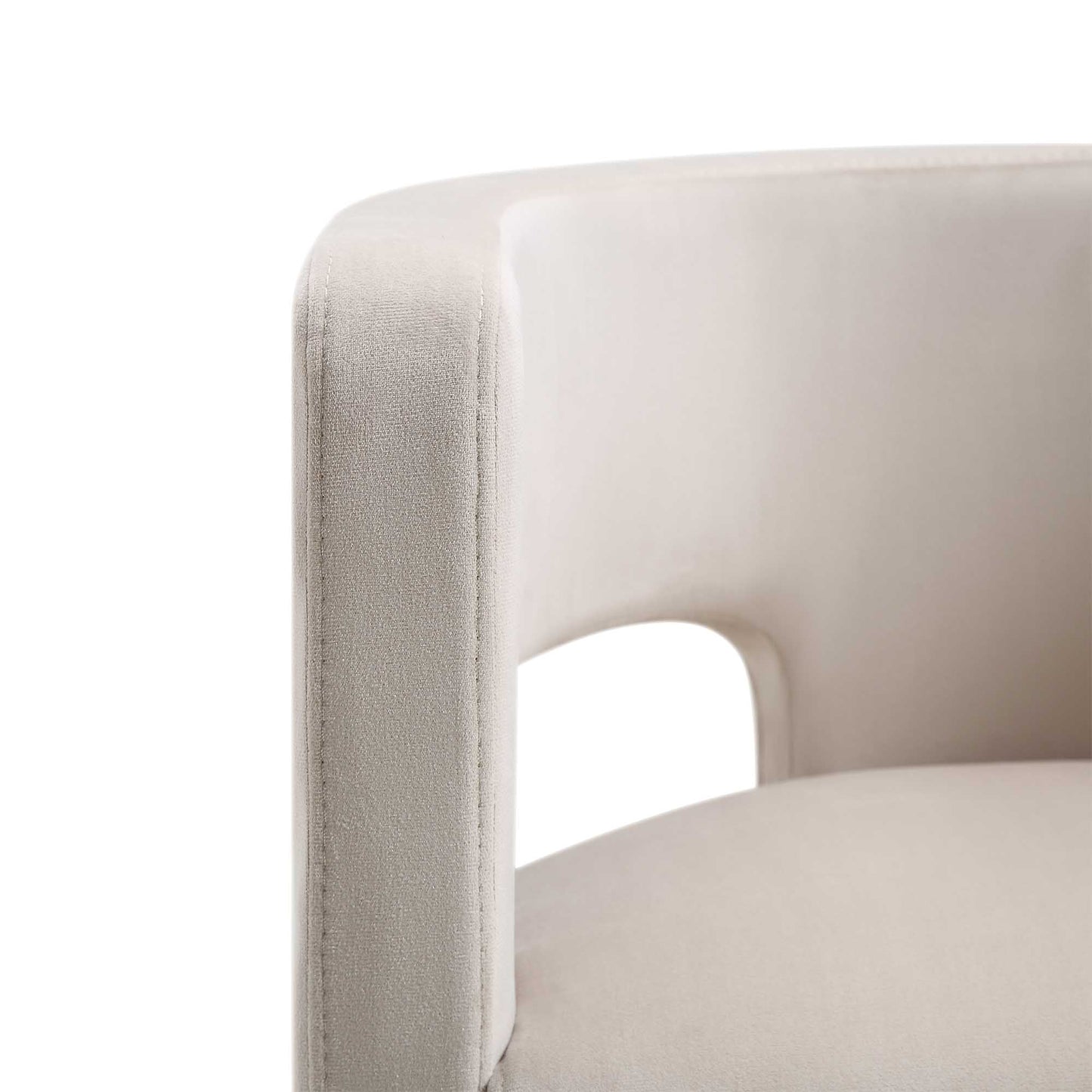 Chaise de salle à manger en velours champagne Greenwich