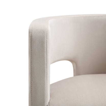 Chaise de salle à manger en velours champagne Greenwich
