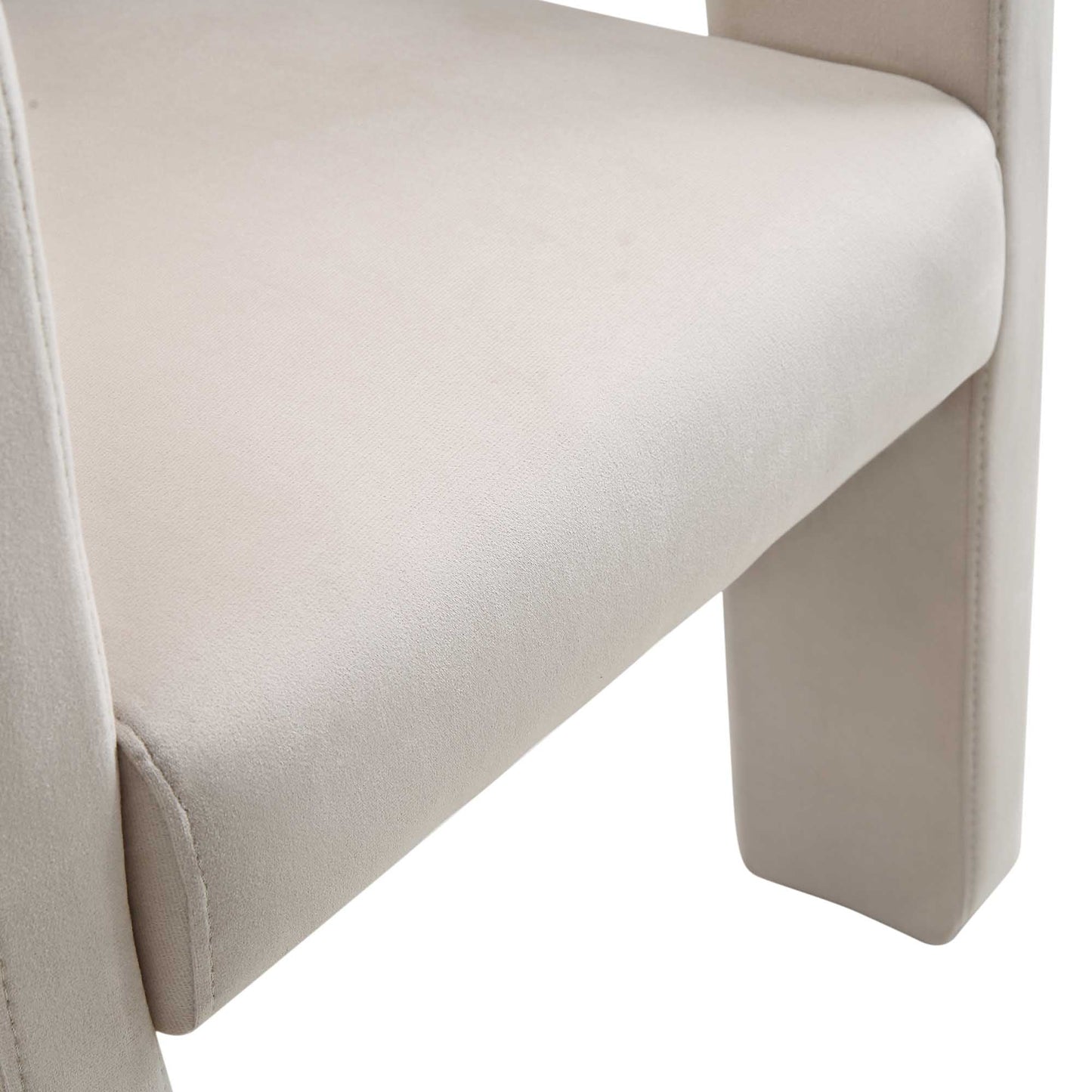 Chaise de salle à manger en velours champagne Greenwich