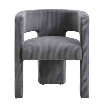 Chaise de salle à manger en velours côtelé gris Greenwich