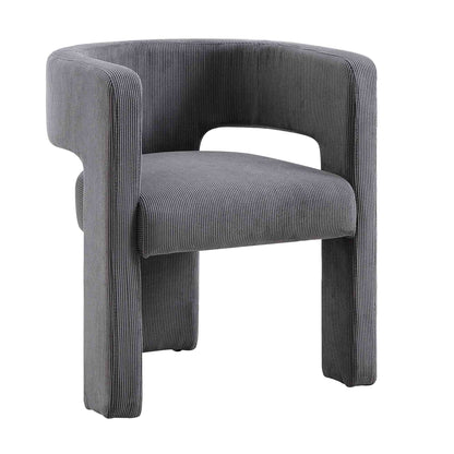 Chaise de salle à manger en velours côtelé gris Greenwich