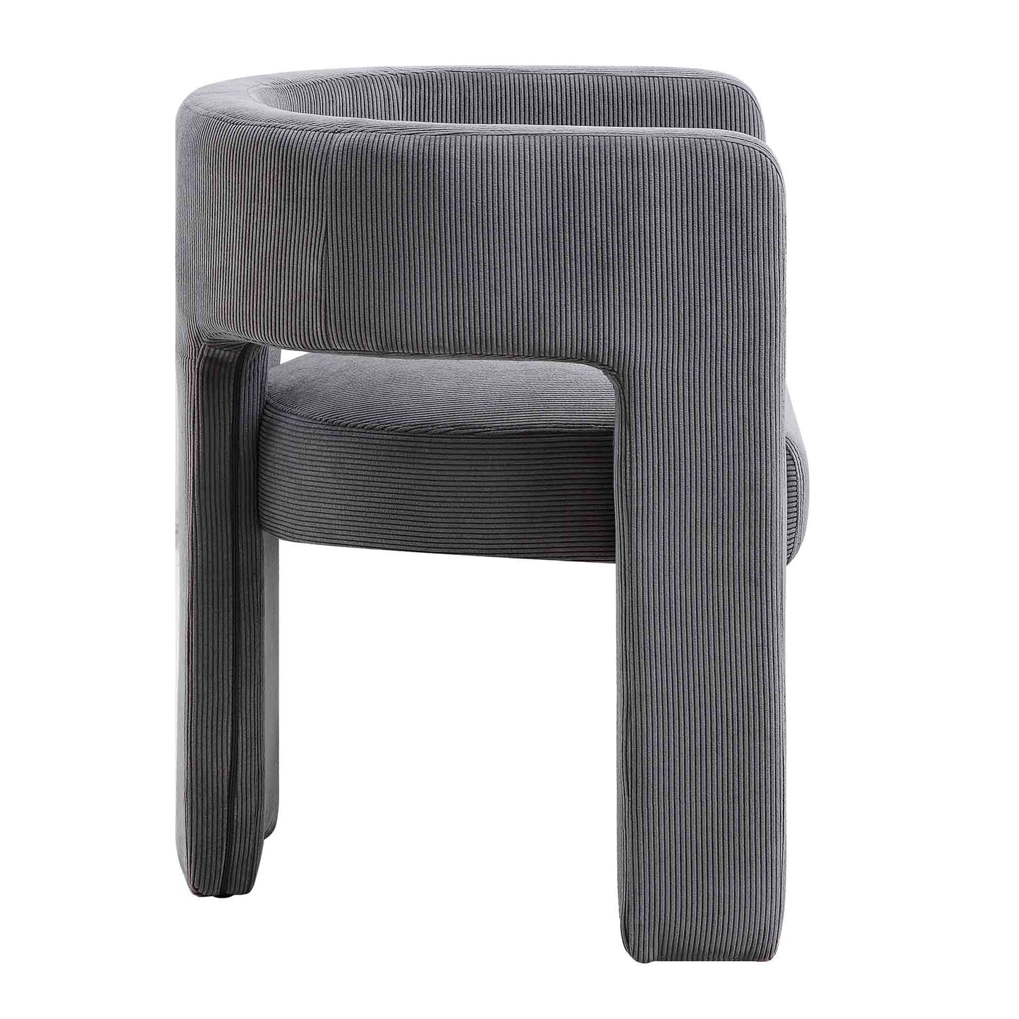 Chaise de salle à manger en velours côtelé gris Greenwich