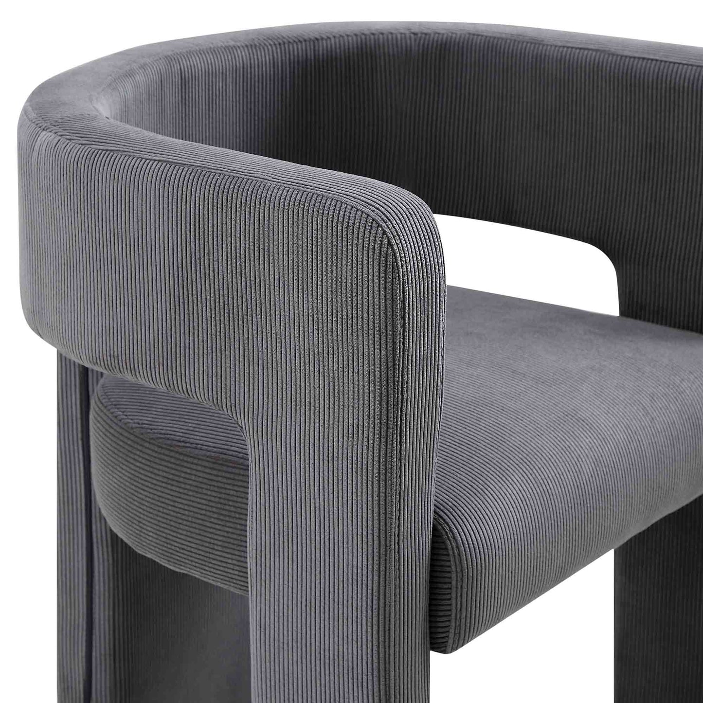 Chaise de salle à manger en velours côtelé gris Greenwich