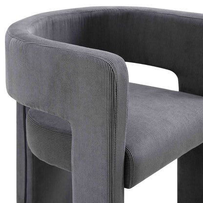 Chaise de salle à manger en velours côtelé gris Greenwich