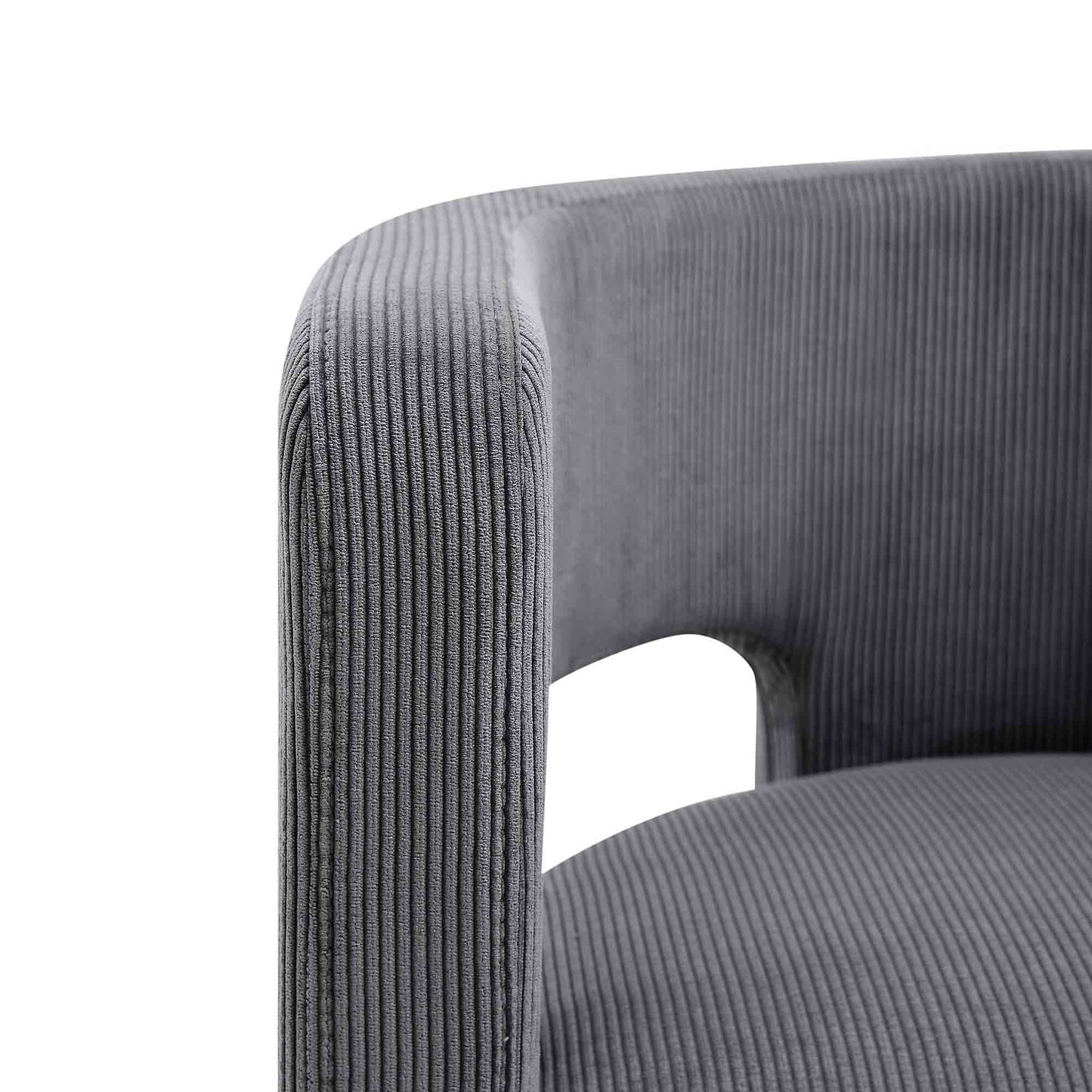 Chaise de salle à manger en velours côtelé gris Greenwich