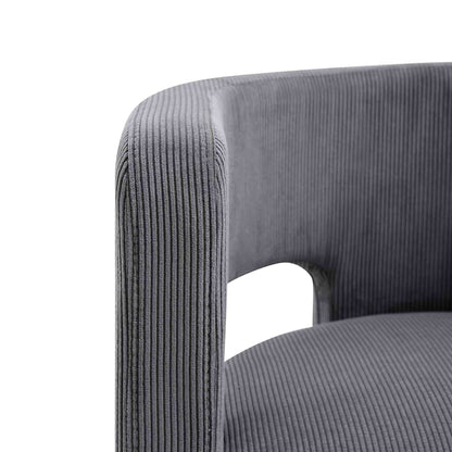 Chaise de salle à manger en velours côtelé gris Greenwich