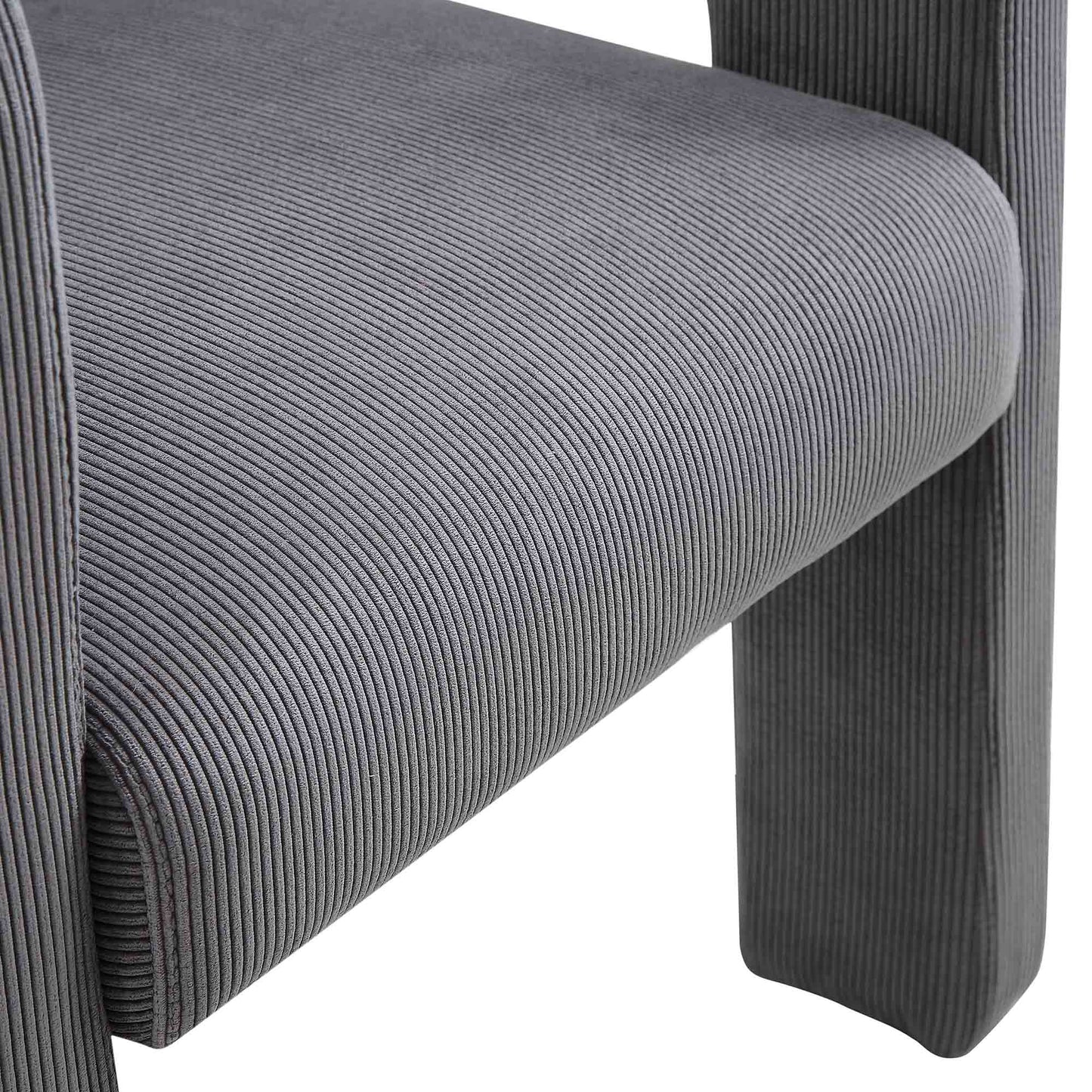 Chaise de salle à manger en velours côtelé gris Greenwich