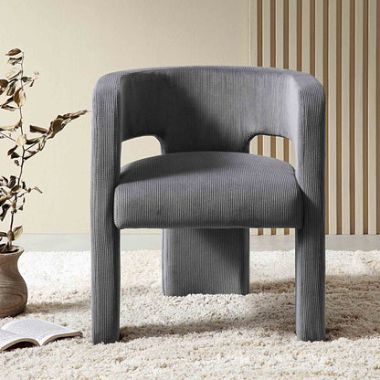 Chaise de salle à manger en velours côtelé gris Greenwich