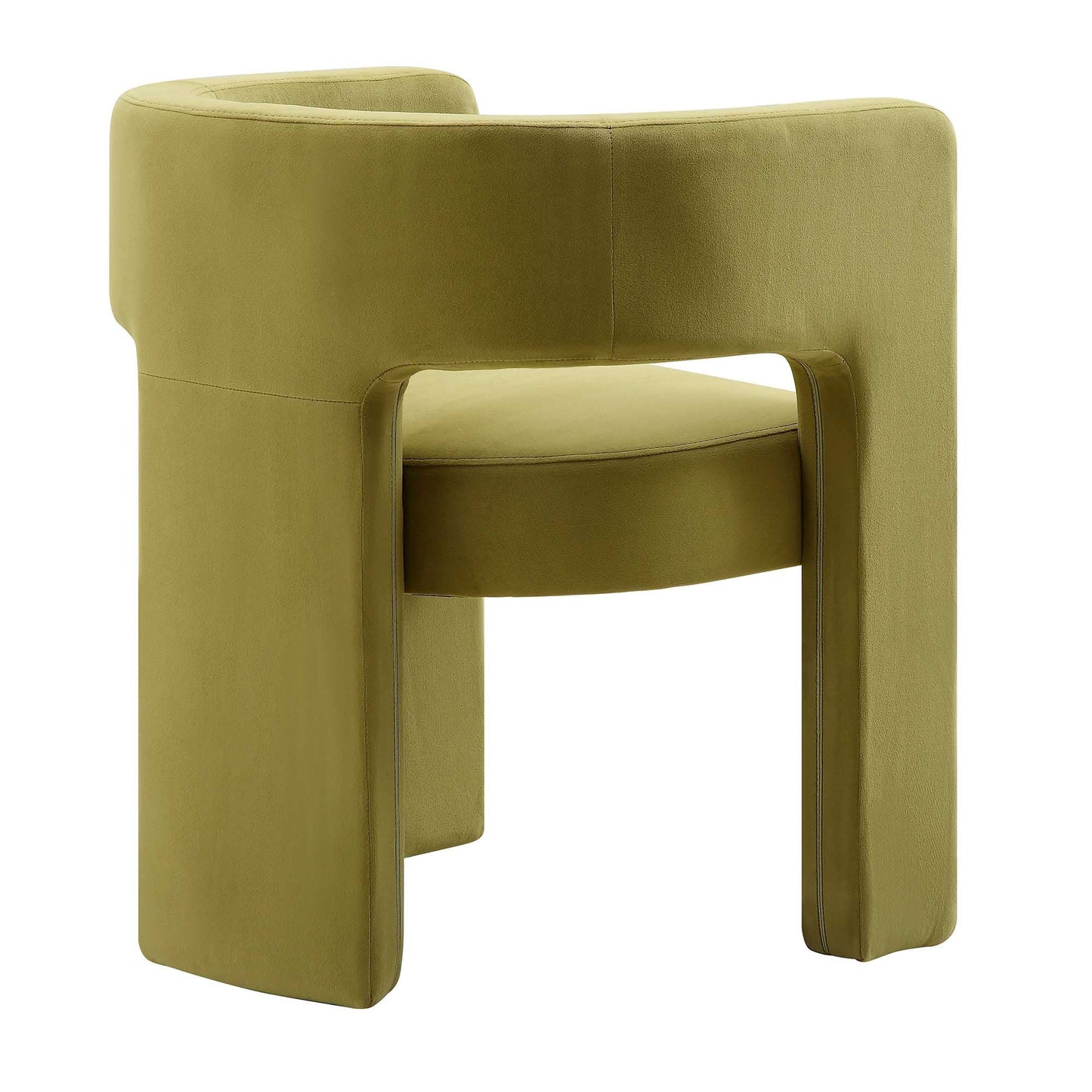 Chaise de salle à manger en velours vert olive Greenwich
