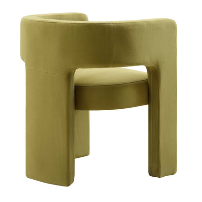 Chaise de salle à manger en velours vert olive Greenwich