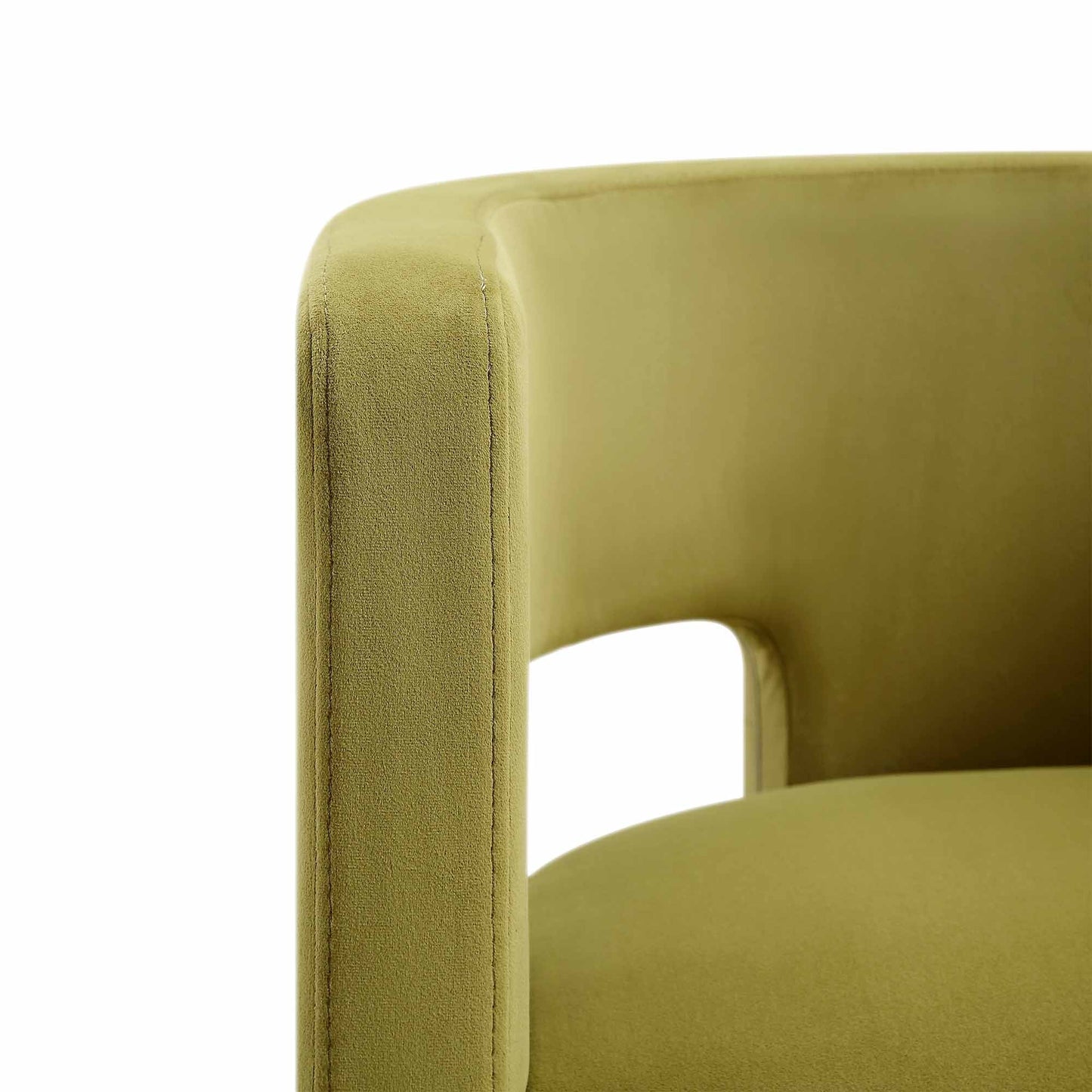 Chaise de salle à manger en velours vert olive Greenwich