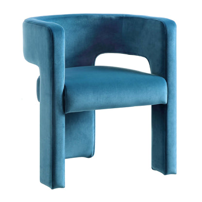 Chaise de salle à manger en velours bleu Air Force Greenwich