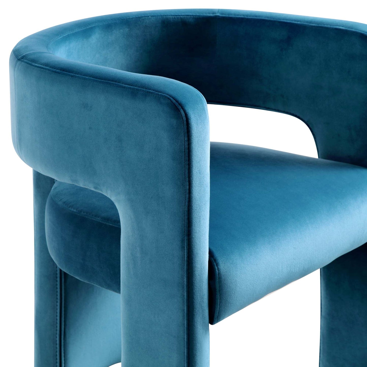 Chaise de salle à manger en velours bleu Air Force Greenwich