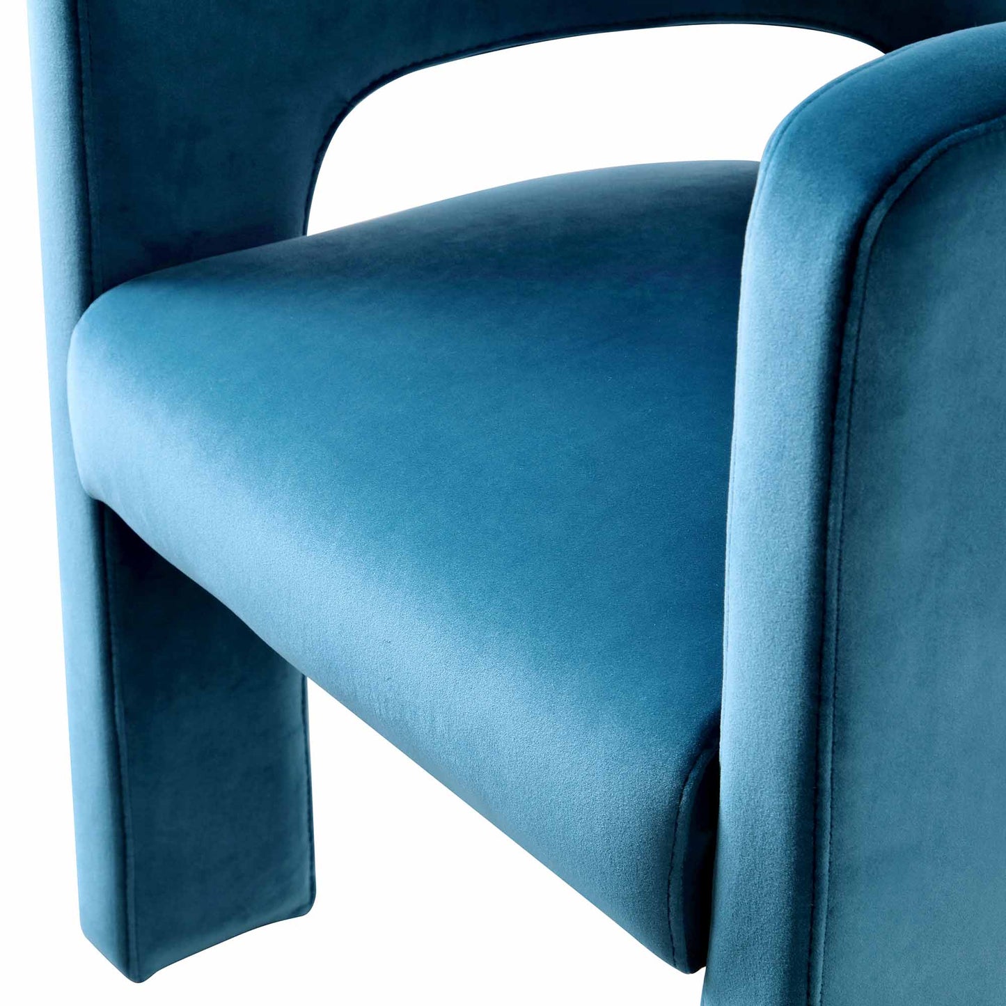 Chaise de salle à manger en velours bleu Air Force Greenwich