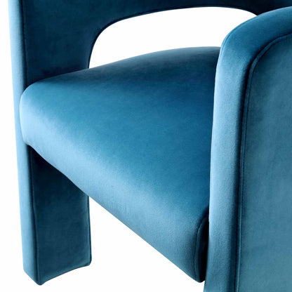 Chaise de salle à manger en velours bleu Air Force Greenwich