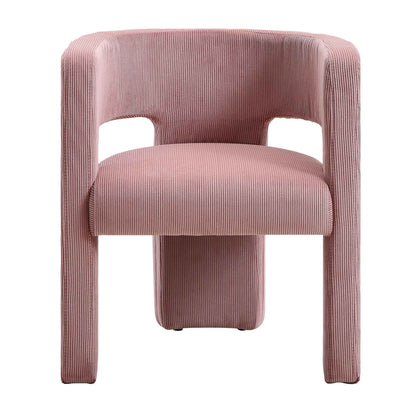 Chaise de salle à manger en velours côtelé rose poudré Greenwich