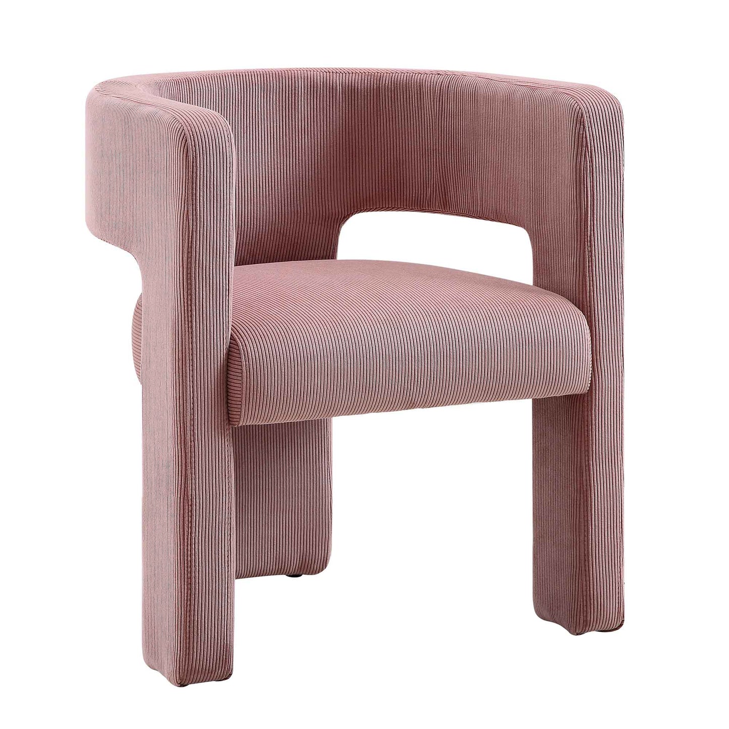 Chaise de salle à manger en velours côtelé rose poudré Greenwich