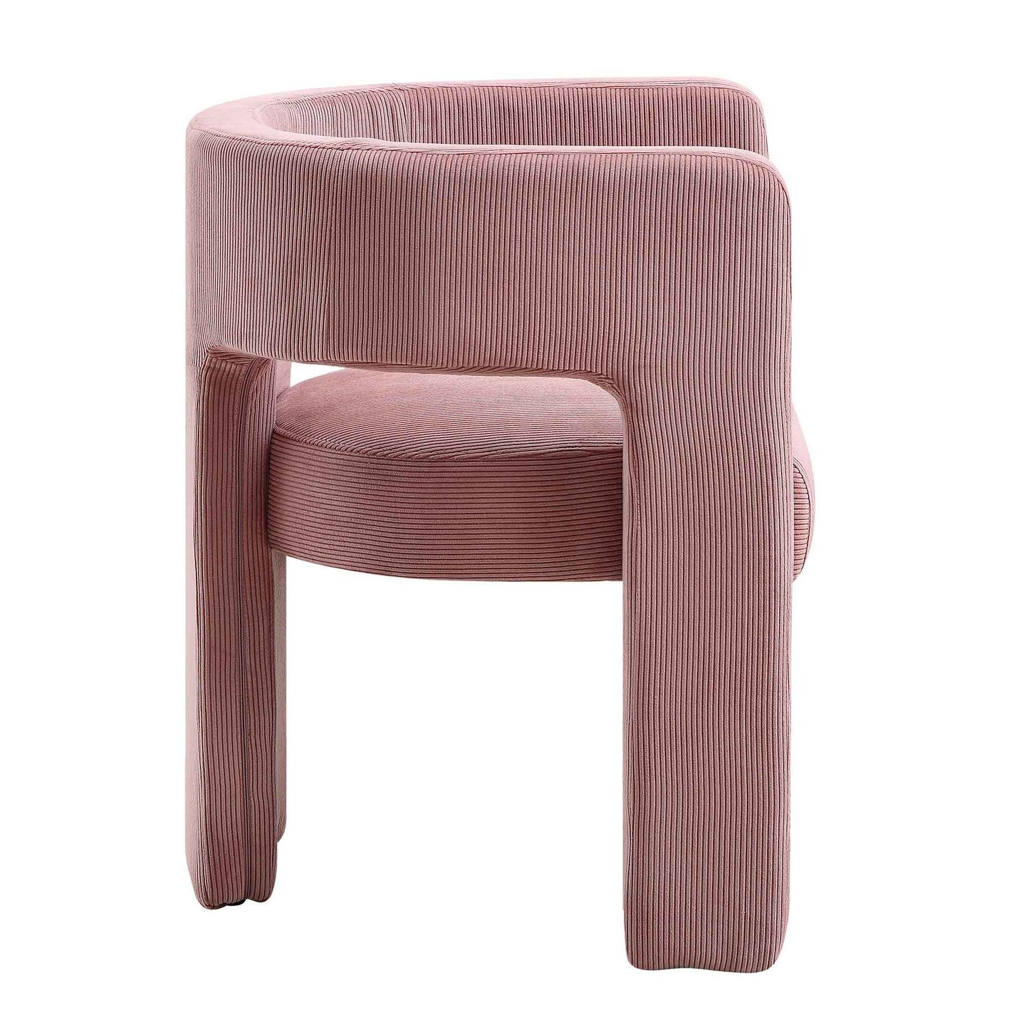 Chaise de salle à manger en velours côtelé rose poudré Greenwich