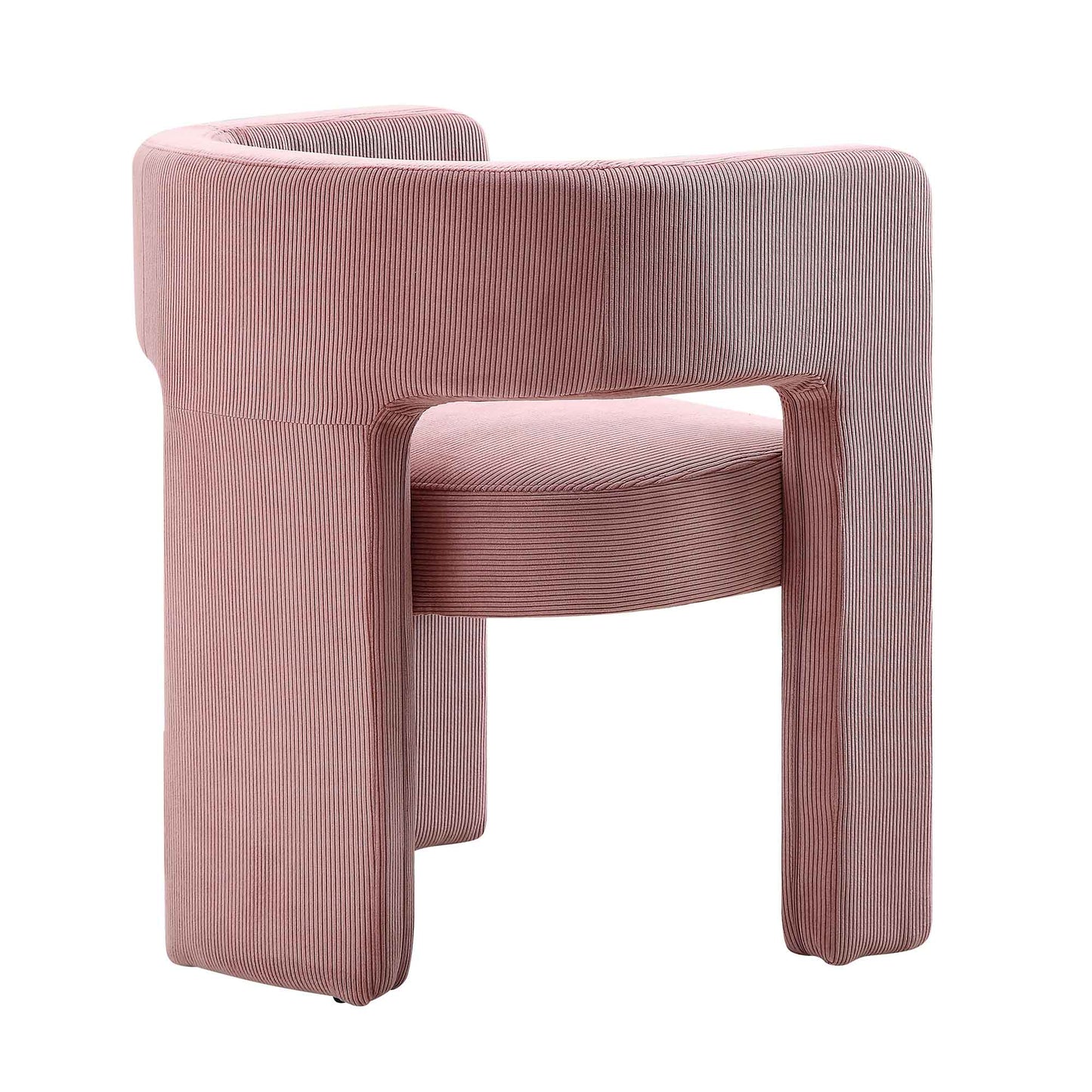 Chaise de salle à manger en velours côtelé rose poudré Greenwich