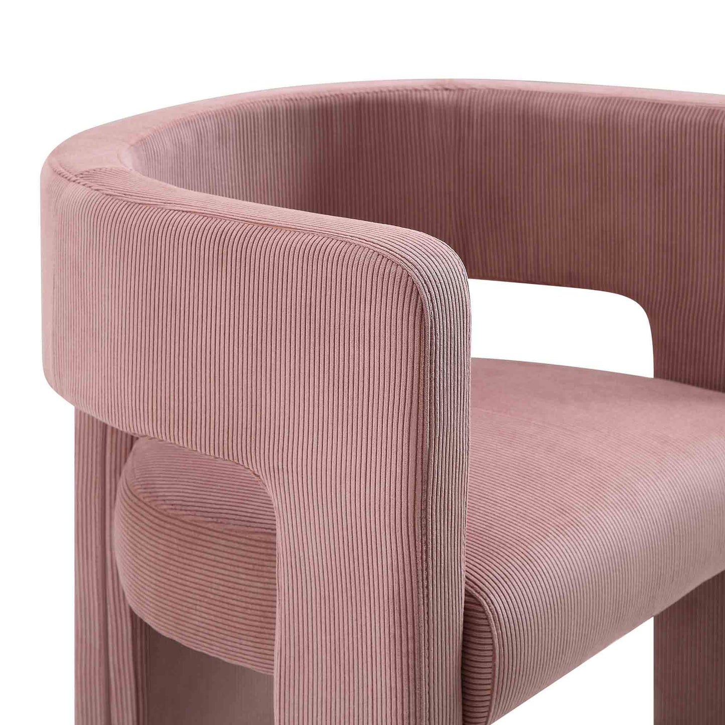 Chaise de salle à manger en velours côtelé rose poudré Greenwich