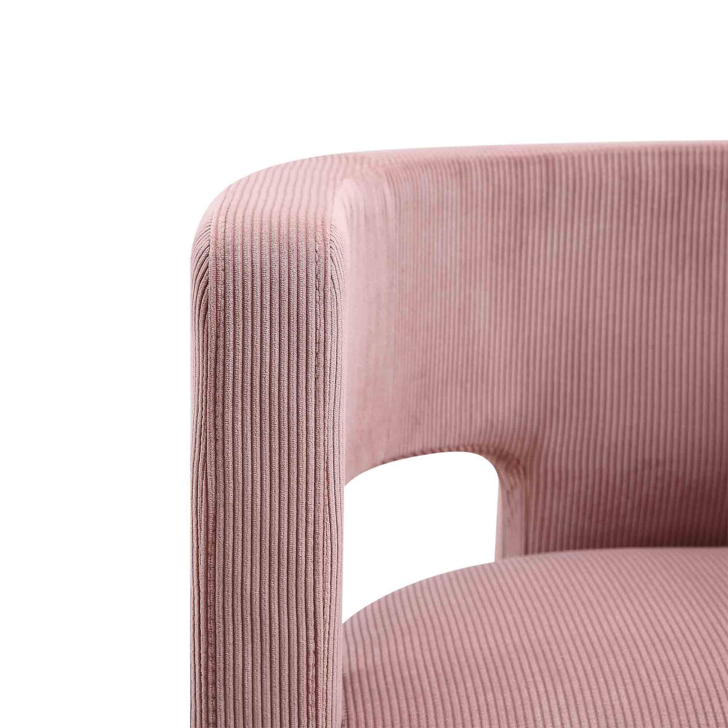 Chaise de salle à manger en velours côtelé rose poudré Greenwich